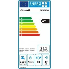 Brandt DFS1010W Πλυντήριο Πιάτων 45cm Λευκό Brandt DFS1010W Πλυντήριο Πιάτων 45cm Λευκό